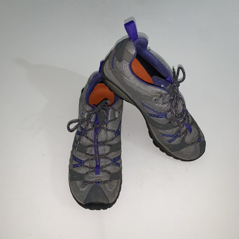 Merrell Shoes Womens Size 9.5 Gray Suede Mesh Gore-Tex Hiking Vibram Sneakers